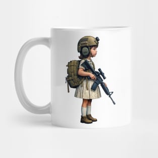 The Little Girl and a Toy Gun Mug